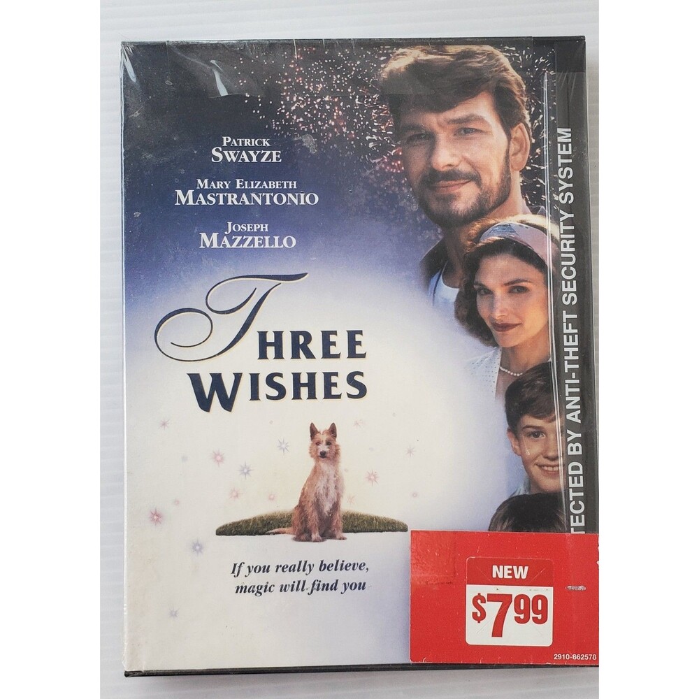 Three Wishes DVD 1995 Patrick Swayze Sealed NEW HBO Movie VTG Movie